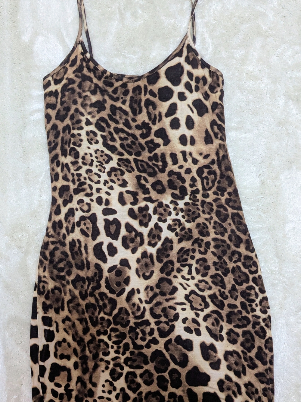 VTG Jeff Gallano Leopard Print 90's Stretch Slip Dresss